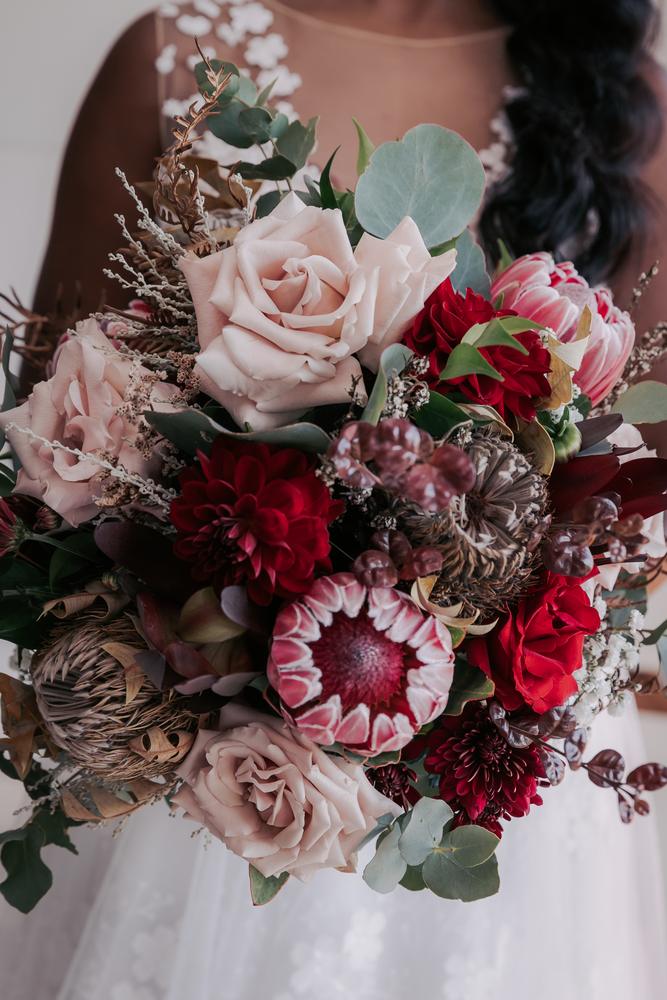 Flowers by Jacqui M for Kasun and Paula at Cherbon Waters, Burbank